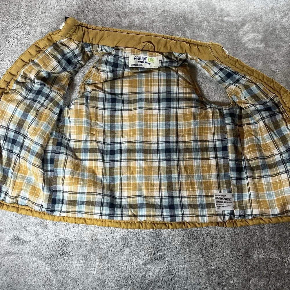 Boys OshKosh Chore Vest Plaid Lined 3T Cowboy Western Rodeo  Quilted Kids‎ Work